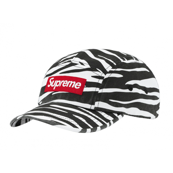 [슈프림] FW22H104 ZR 워시드 치노 트윌 캠프캡 지브라 모자