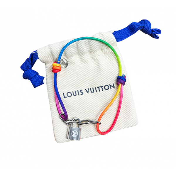 [루이비통] Q05269 실버락킷 X 버질 아블로 유니세프 컬렉션 티타늄 LV 팔찌 레인보우실버 팔찌